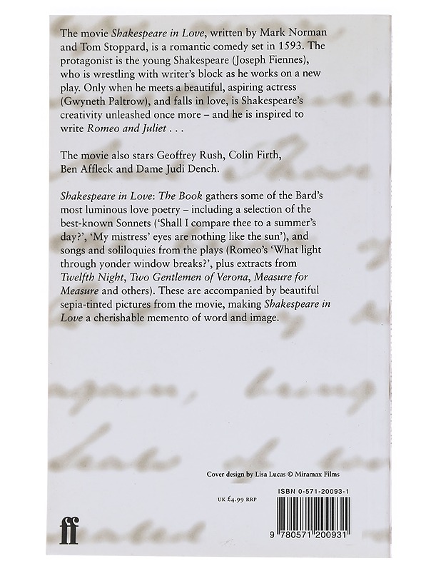 Shakespeare In Love - Kaunokirjallisuus - 10105577567 - 1