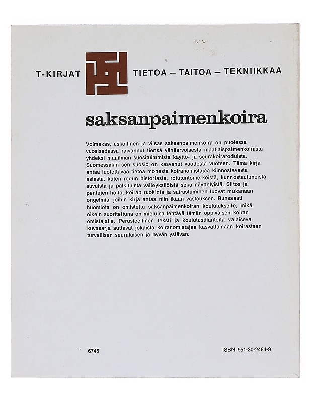 Saksanpaimenkoira - B. Rasmussen - Tietokirjat ja oppaat - 10105577677 - 1