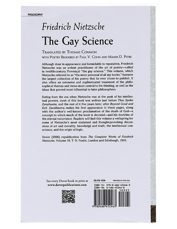 The gay science - Nietzsche, Friedrich - Romaanit ja novellit - 10105577736 - 1