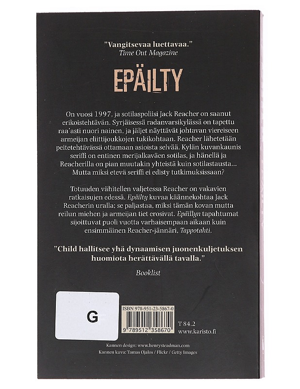 Epäilty - Child, Lee - Romaanit ja novellit - 10105578098 - 1