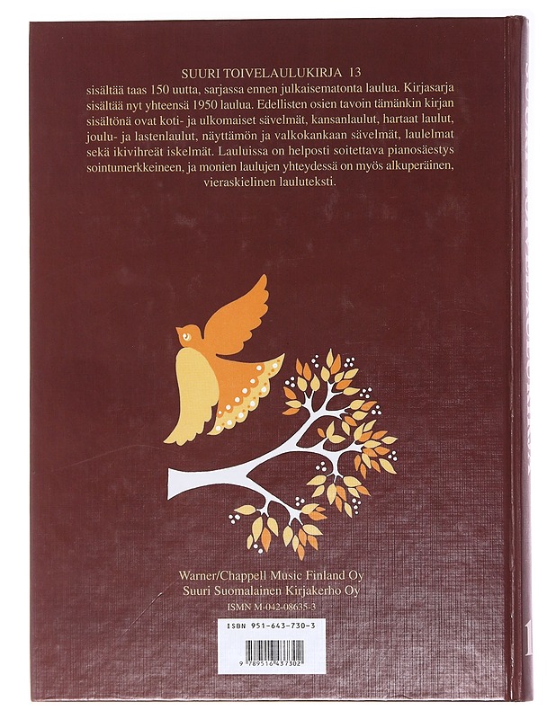 Suuri toivelaulukirja. 13 - Uusitalo, Heikki - Musiikki- ja elokuvakirjat - 10105578420 - 1