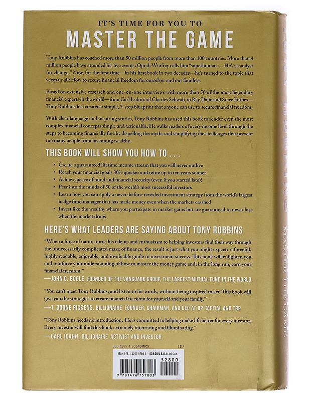 Money : master the game : 7 simple steps to financial freedom - Tony Robbins - Romaanit ja novellit - 10105578732 - 1