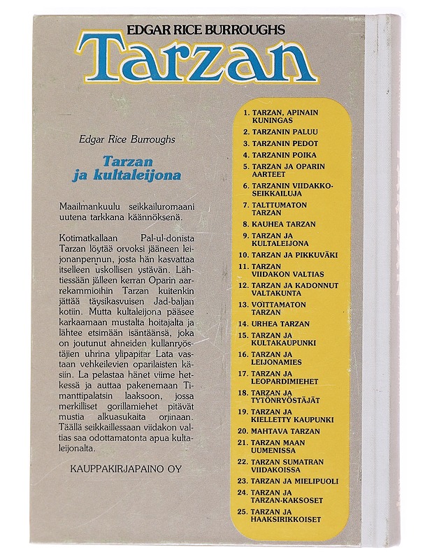 Tarzan ja kultaleijona - Edgar Rice Burroughs - Nuorten kirjat - 10105578788 - 1