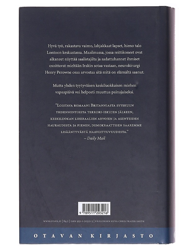 Lauantai - McEwan, Ian - Romaanit ja novellit - 10105578872 - 1