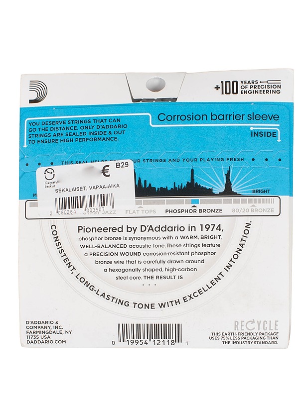 D'ADDARIO-kielisarja 12-kieliselle kitaralle  - Vahvistimet ja soitintarvikkeet - 10105578978 - 1