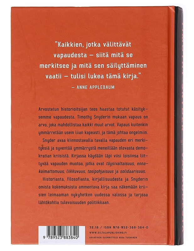 Vapaudesta - Snyder, Timothy - Tietokirjat ja oppaat - 10105579096 - 1