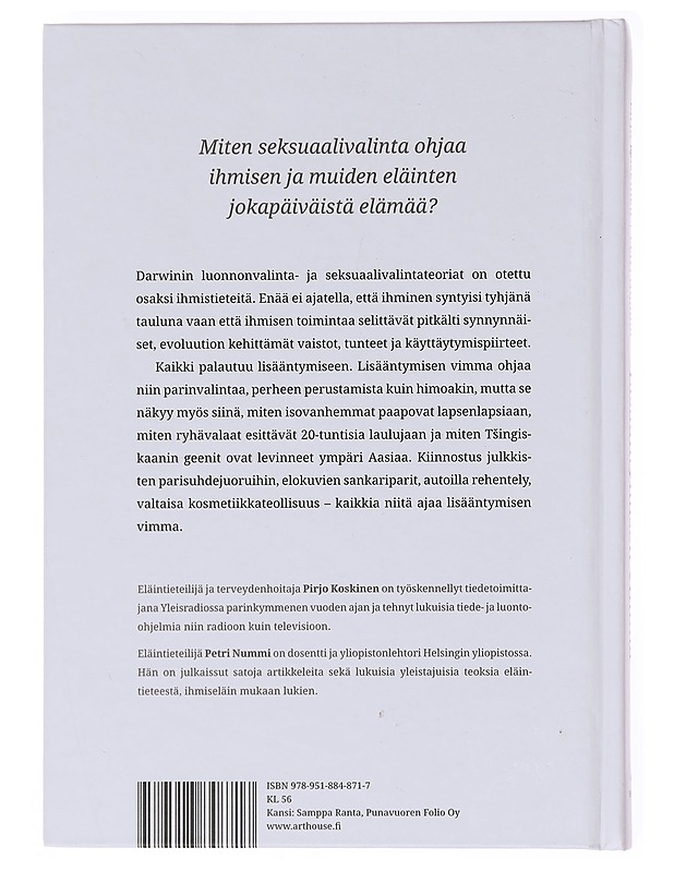 Lisääntymisen vimma / seksuaalivalinta ihmisellä ja muilla eläimillä - Koskinen, Pirjo - Tietokirjat ja oppaat - 10105579100 - 1