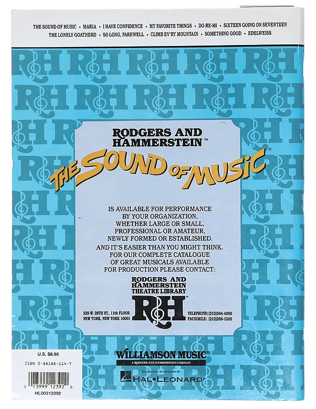 The sound of music : vocal selections - Rodgers, Richard - Musiikki- ja elokuvakirjat - 10105579249 - 1
