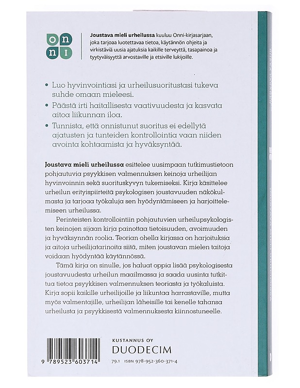 Joustava mieli urheilussa : vahvista mielen taitoja urheilun tueksi - Pietikäinen, Arto - Tietokirjat ja oppaat - 10105579297 - 1