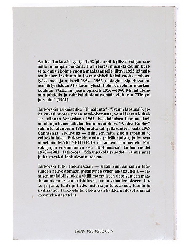 Päiväkirjat Martytologia - Andrei Tarkovski - Romaanit ja novellit - 10105579366 - 1