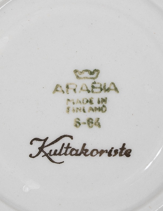 ARABIA Kultakoriste mokkakuppi ja tassi, 6 paria - Designsuosikit - 10105579399 - 3