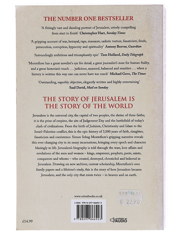 Jerusalem : the biography - Simon Sebag Montefiore - Romaanit ja novellit - 10105579416 - 1
