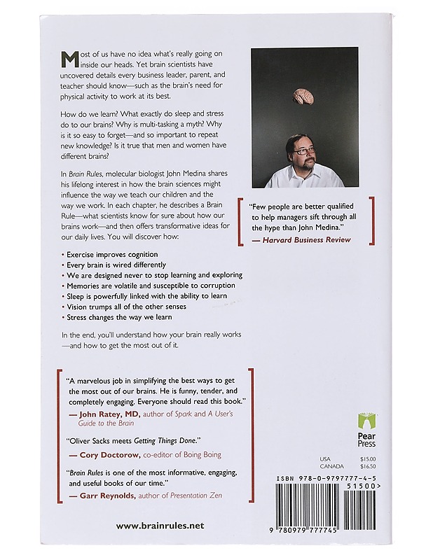 Brain rules : 12 principles for surviving and thriving at work, home, and school - John Medina - Tietokirjat ja oppaat - 10105579446 - 1