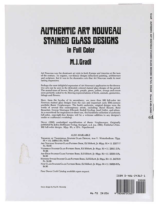 Authentic art nouveau stained glass designs in full color - Gradl, M. J. - Taide- ja kulttuurikirjat - 10105579461 - 1
