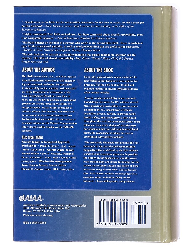 The fundamentals of aircraft combat survivability analysis and design - Robert E. Ball - Romaanit ja novellit - 10105579519 - 1