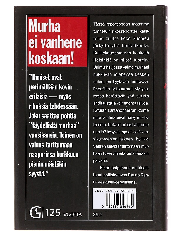 Kuusi suomalaista murhaa - Hannes Markkula - Tietokirjat ja oppaat - 10105579521 - 1