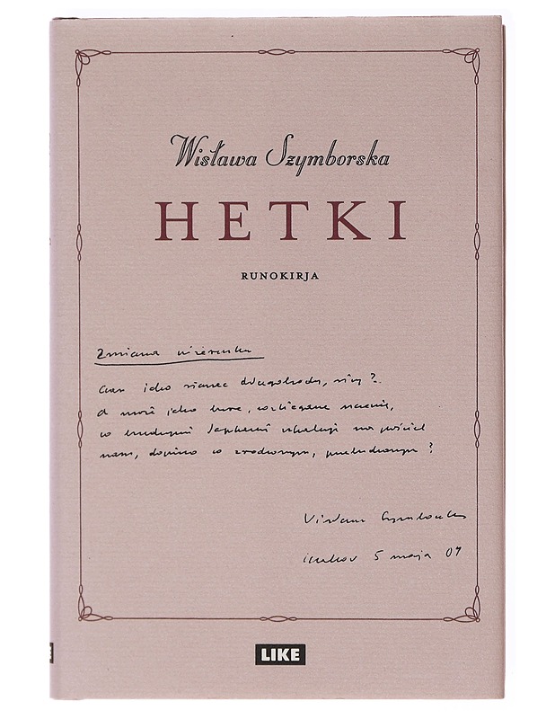 Hetki - Szymborska, Wis?awa - Runot ja näytelmät - 10105579547 - 0