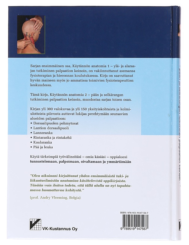 Käytännön anatomia. 2, Pään, ja selkärangan tutkiminen palpaation keinoin - Reichert, Bernhard - Tietokirjat ja oppaat - 10105579655 - 1