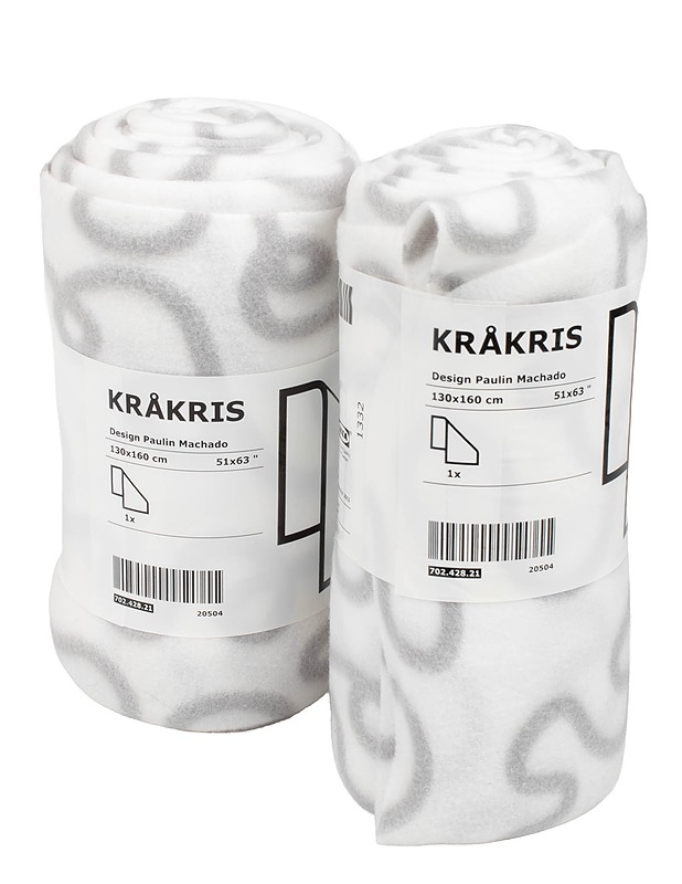 IKEA Kråkris fleecepeitot, 130x160 cm - 2kpl - Tyynyt ja peitot - 10105579891 - 0