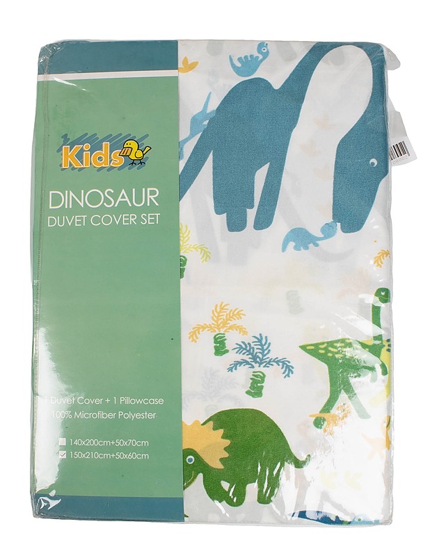 KIDS Dinosaur pussilakanasetti, 150x210 cm + 50x60 cm - Liinavaatteet - 10105580014 - 0