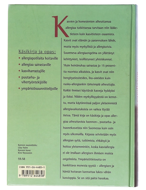 Kasviallergiat ja allergiakasvit - Haahtela, Tari - Tietokirjat ja oppaat - 10105580209 - 1
