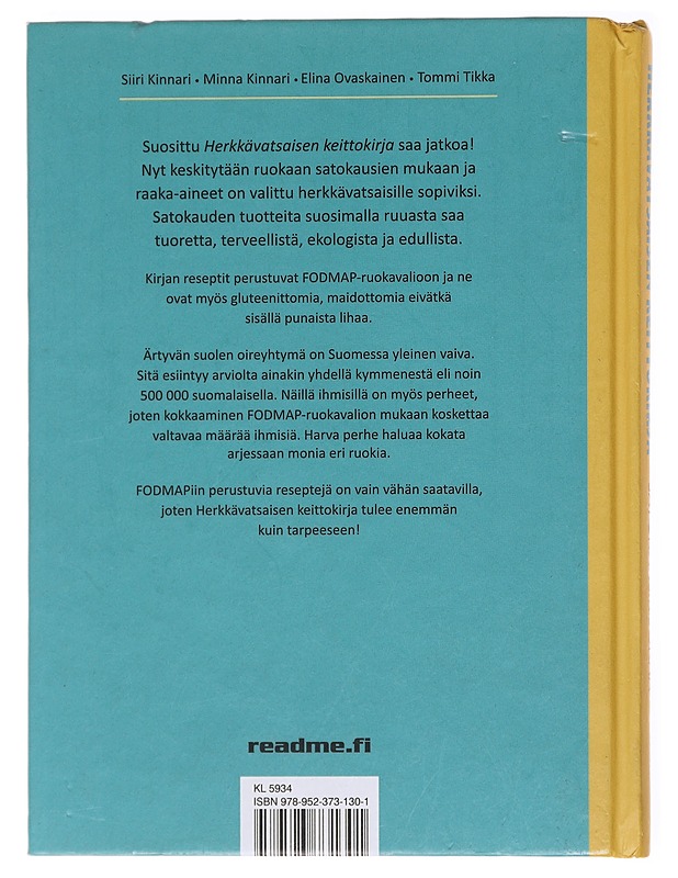 Herkkävatsaisen keittokirja / satokausiruokaa - Kinnari, Siiri - Ruokakirjat - 10105580255 - 1
