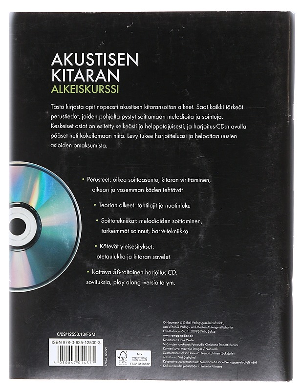 Akustisen kitaran alkeiskurssi : mukana harjoitus-CD - Walter, Frank - Tietokirjat ja oppaat - 10105580314 - 1
