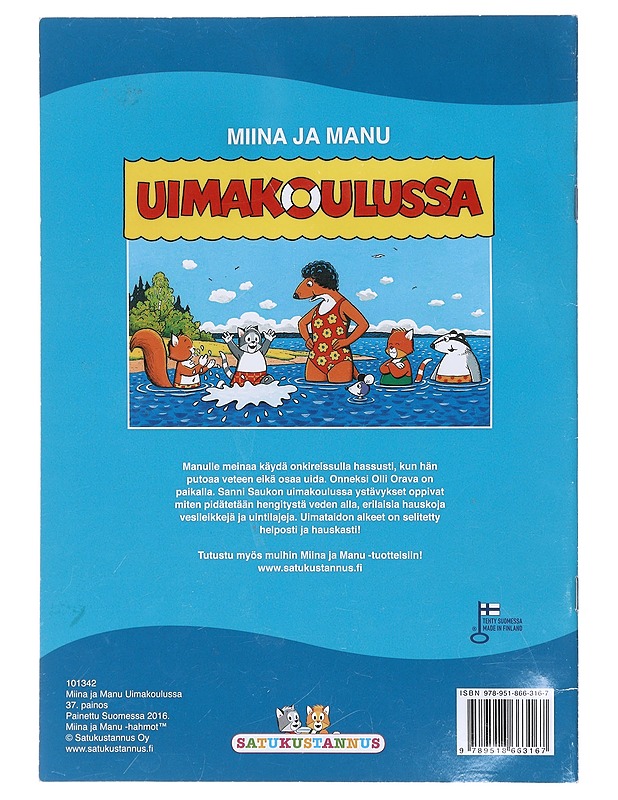 Miina ja Manu uimakoulussa - Teutori - Lastenkirjat - 10105580559 - 1