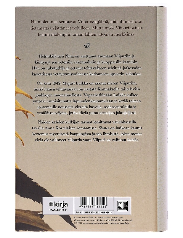 Siemen / romaani - Anna Kortelainen - Romaanit ja novellit - 10105580620 - 1