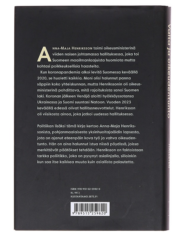 Anna-Maja Henriksson / valta ja oikeudentunto - Hällsten, Annika - Elämäkerrat ja muistelmat - 10105580743 - 1