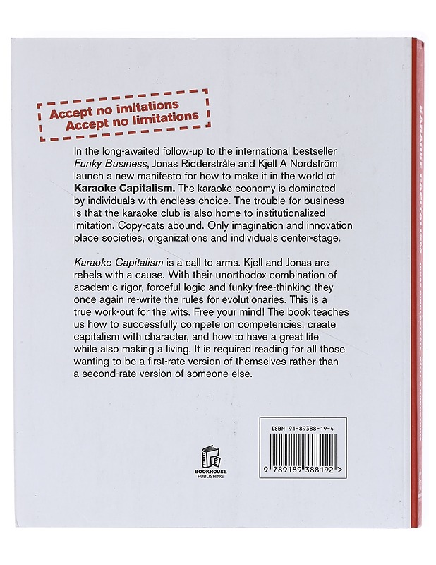 Karaoke capitalism : management for mankind - Ridderstråle, Jonas - Romaanit ja novellit - 10105580753 - 1