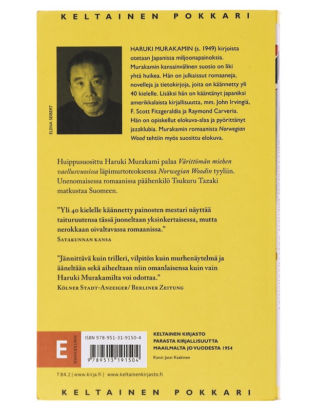 Värittömän miehen vaellusvuodet - Murakami, Haruki - Romaanit ja novellit - 10105580860 - 1