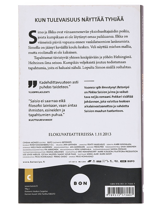 Betoniyö - Saisio, Pirkko - Romaanit ja novellit - 10105580883 - 1