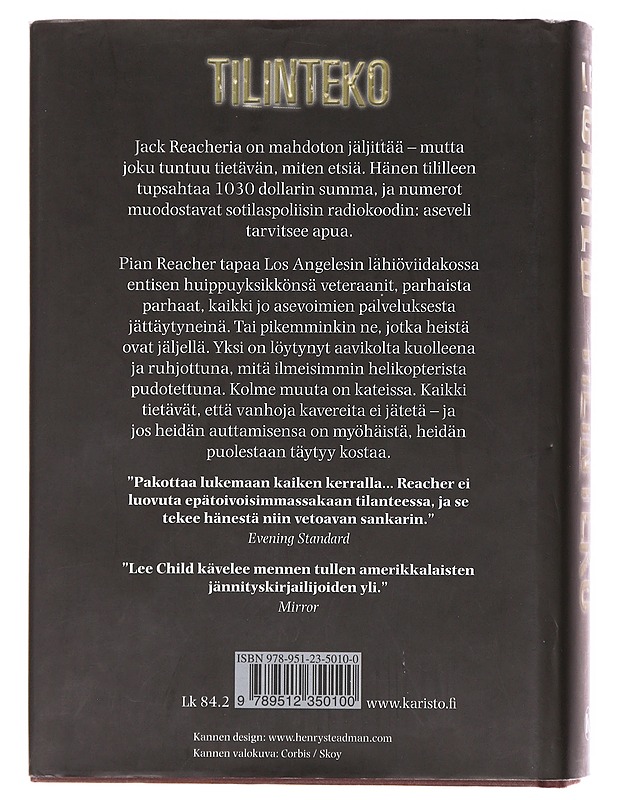Tilinteko - Child, Lee - Romaanit ja novellit - 10105581124 - 1