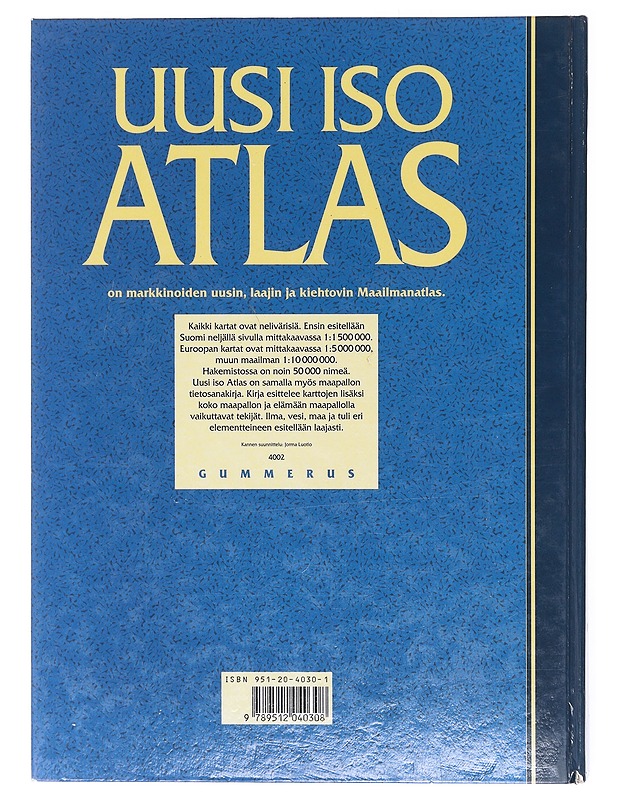 Uusi iso atlas - Lidman, Sven - Tietokirjat ja oppaat - 10105581206 - 1