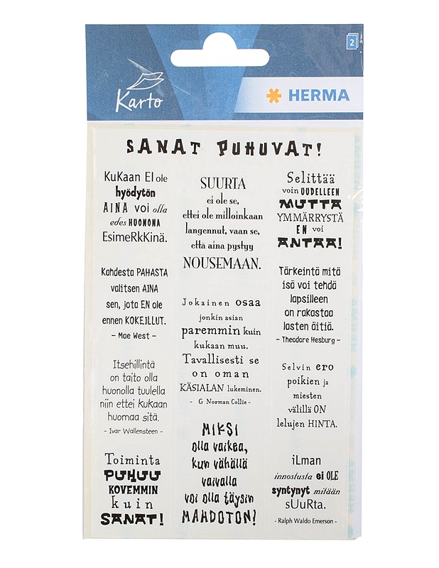 KARTO Herma tarra-arkit - mietelauseita ja sitaatteja - Askartelu - 10105581264 - 0