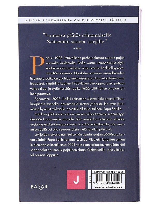 Atlas, Papa Saltin tarina - Riley, Lucinda - Romaanit ja novellit - 10105581431 - 1