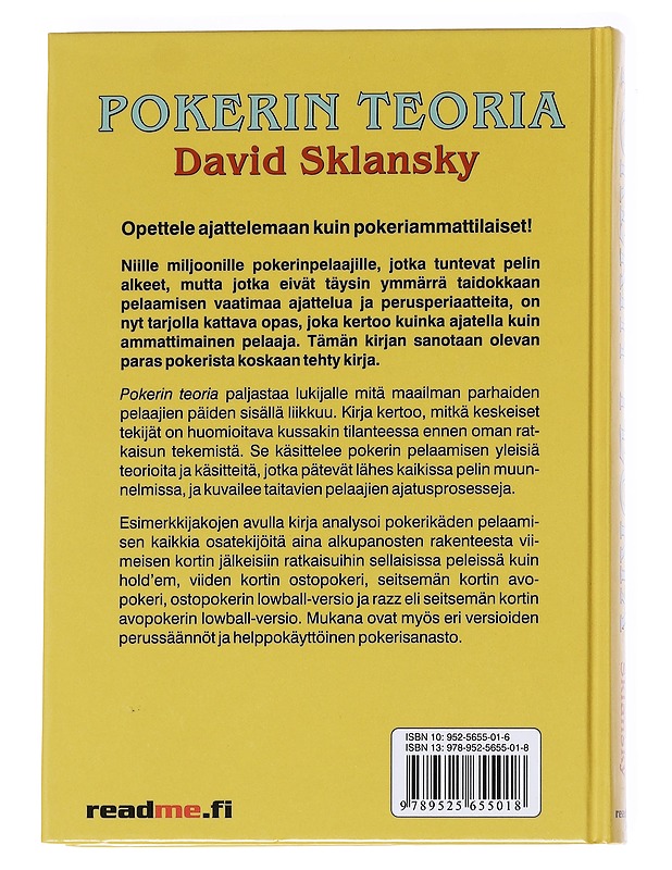 Pokerin teoria - Sklansky, David - Tietokirjat ja oppaat - 10105581479 - 1