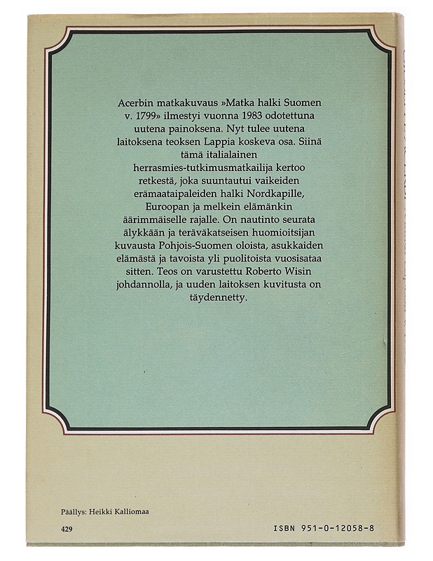 Matka Lapissa v. 1799 - Acerbi, Giuseppe - Elämäkerrat ja muistelmat - 10105581658 - 1