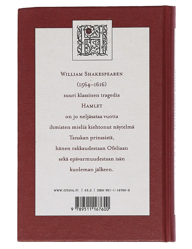 Hamlet / Tanskan prinssi - Shakespeare, William - Tietokirjat ja oppaat - 10105582122 - 1