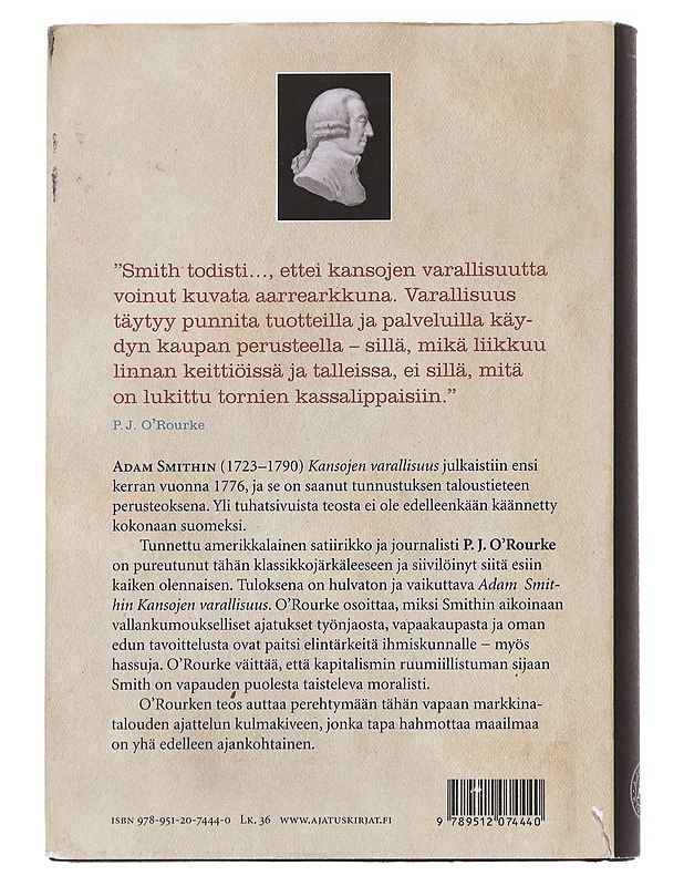 Adam Smithin Kansojen varallisuus - O'Rourke, P. J. - Tietokirjat ja oppaat - 10105582250 - 1