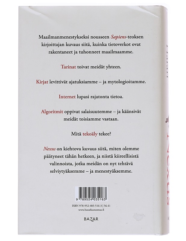 Nexus : tietoverkkojen lyhyt historia - Harari, Yuval Noah - Tietokirjat - 10105582411 - 1