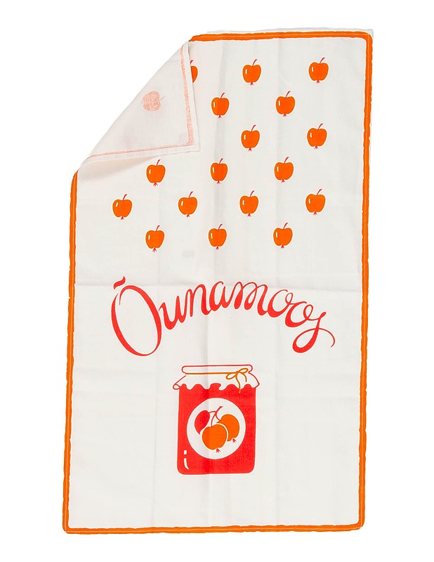 Oranssi omenakuvio keittiöpyyhe, 47x76 cm - Pyyhkeet - 10105582645 - 0