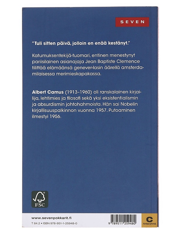 Putoaminen - Camus, Albert - Romaanit ja novellit - 10105582667 - 1