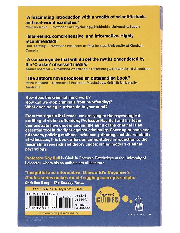 Criminal Psychology - Ray Bull et al. - Tietokirjat ja oppaat - 10105582681 - 1