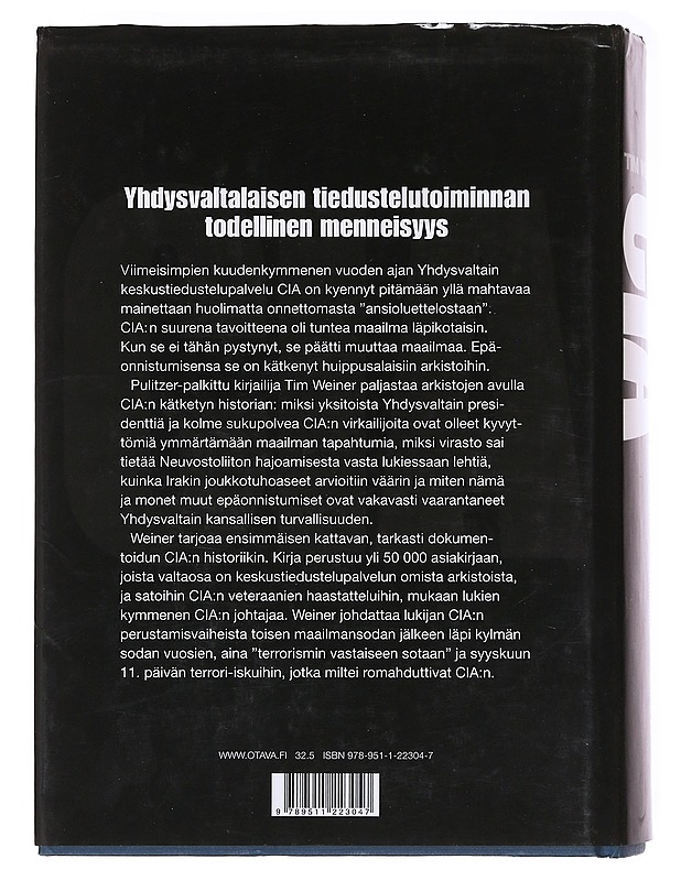 CIA / Yhdysvaltain keskustiedustelupalvelun historia - Weiner, Tim - Historiakirjat - 10105582871 - 1