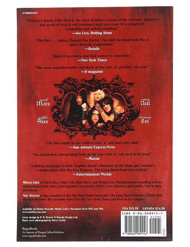 The dirt - Mötley Crüe - Elämäkerrat ja muistelmat - 10105582999 - 1