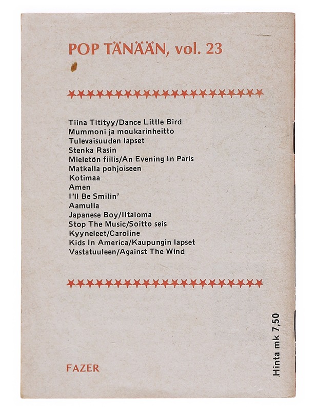 Toivelauluja 121 - Fazer - Musiikki- ja elokuvakirjat - 10105583142 - 1