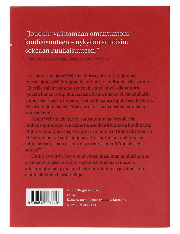 Wehrmacht / Hitlerin armeija - Knopp, Guido - Historiakirjat - 10105583136 - 1