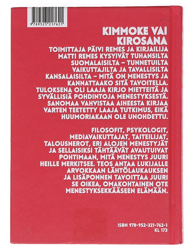 Menestys : pieni punainen kirja menestyksestä - Remes, Matti - Tietokirjat ja oppaat - 10105583181 - 1